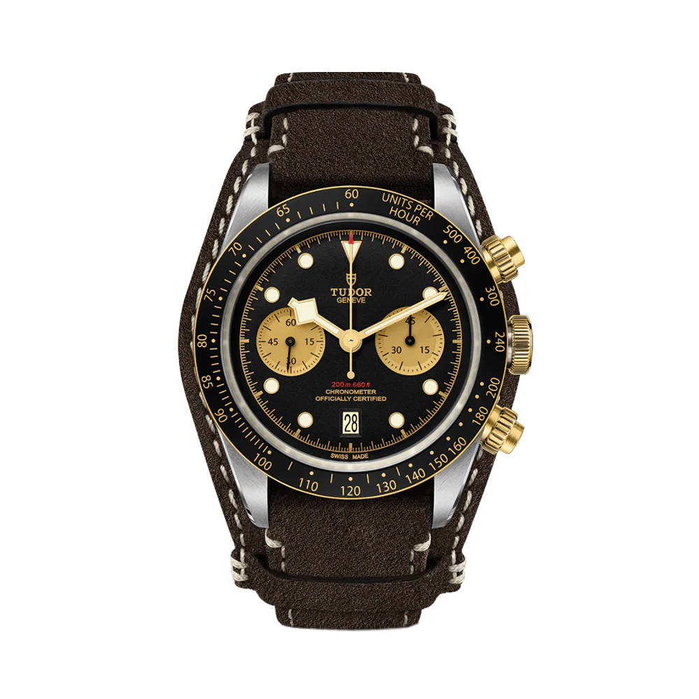 Black Bay Chrono S&G 41mm - Black on Leather Strap