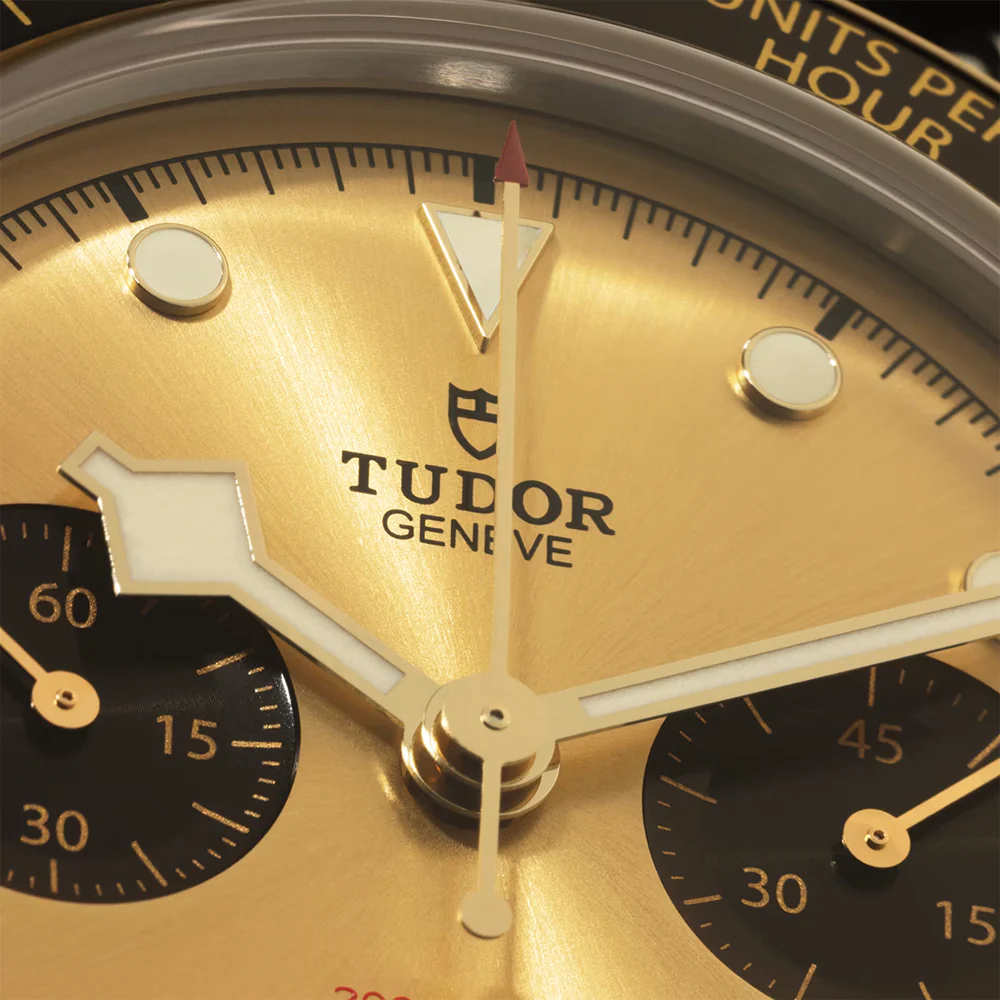 Black Bay Chrono S&G 41mm - Champagne on Brown Leather Strap - Image 5
