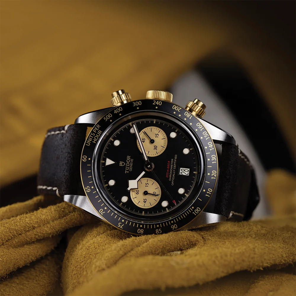 Black Bay Chrono S&G 41mm - Black on Leather Strap - Image 4