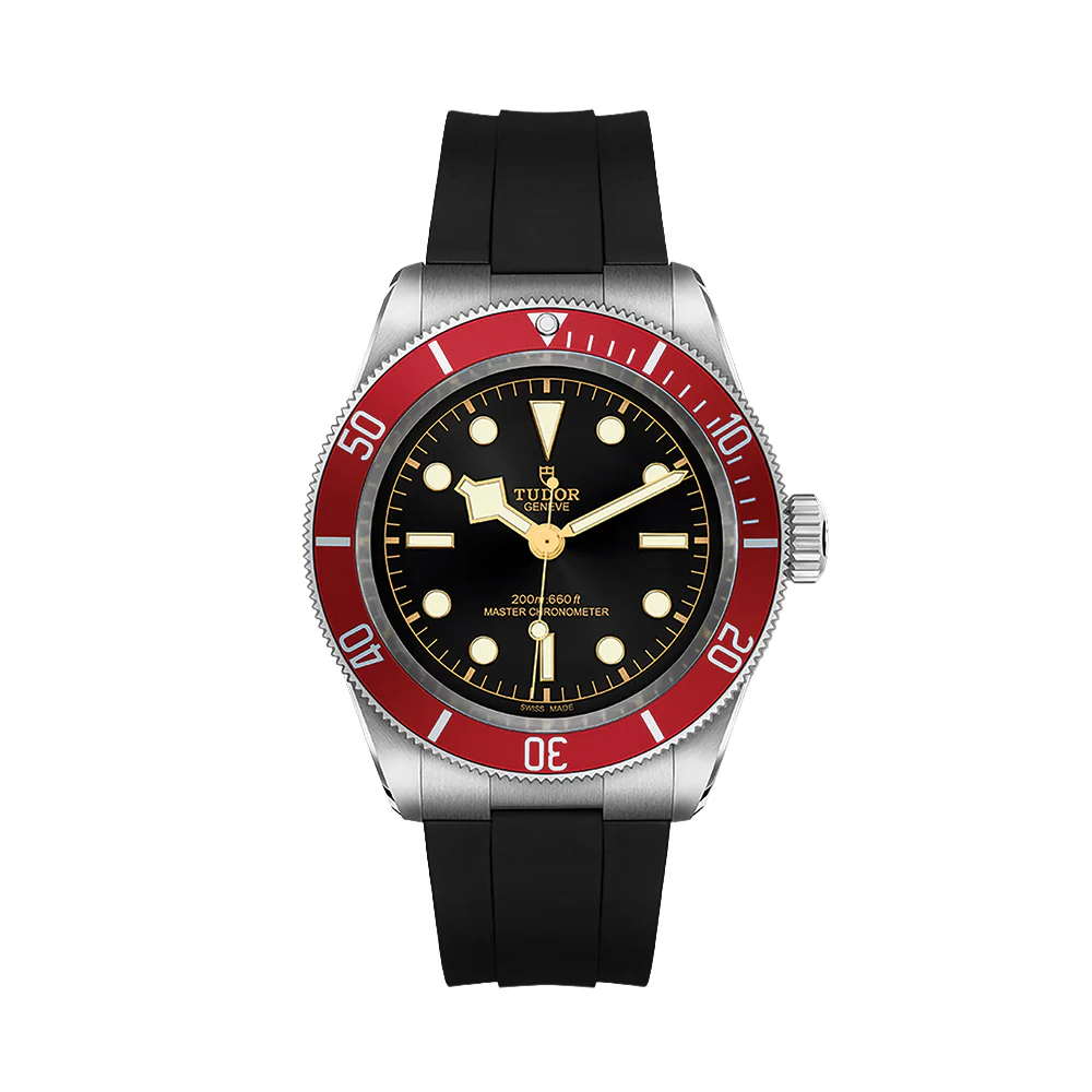 Black Bay 41mm - Black, Burgundy Bezel on Bracelet