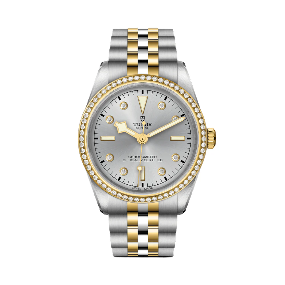 Black Bay One S&G 36mm - Silver, Diamond-Set and Diamond Bezel on Bracelet