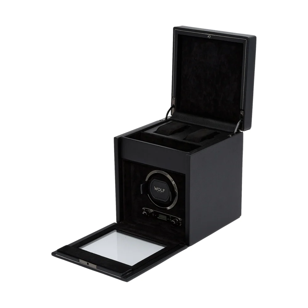 British Racing Single Watch Winder with Storage - Black - Image 2