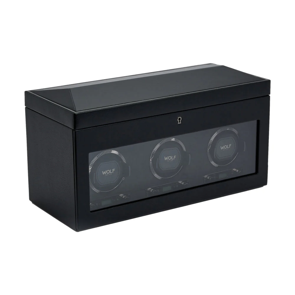 British Racing Triple Watch Winder with Storage - Black - Image 3