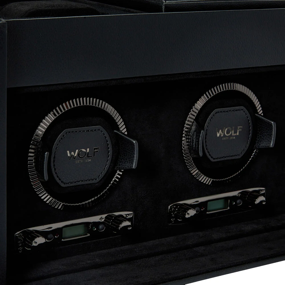 British Racing Triple Watch Winder with Storage - Black - Image 4