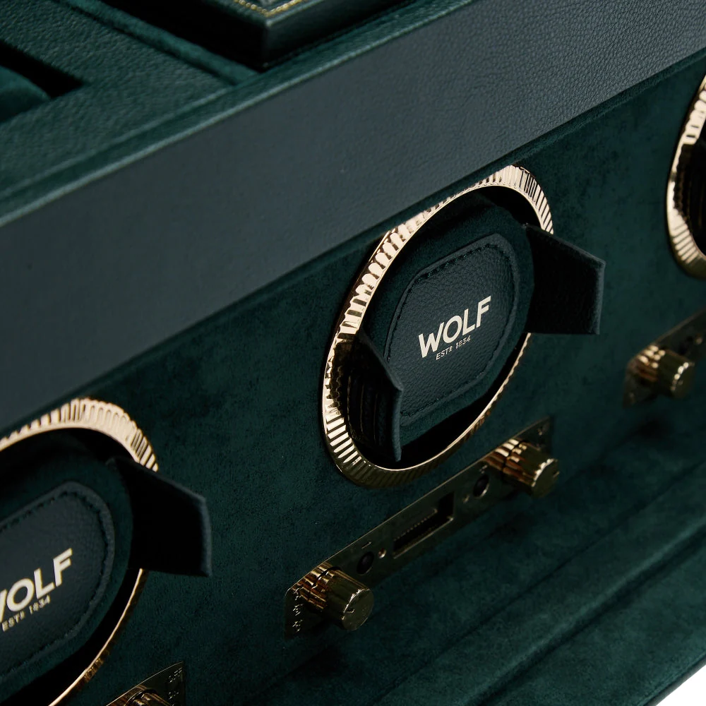 British Racing Triple Watch Winder with Storage - Green - Image 5