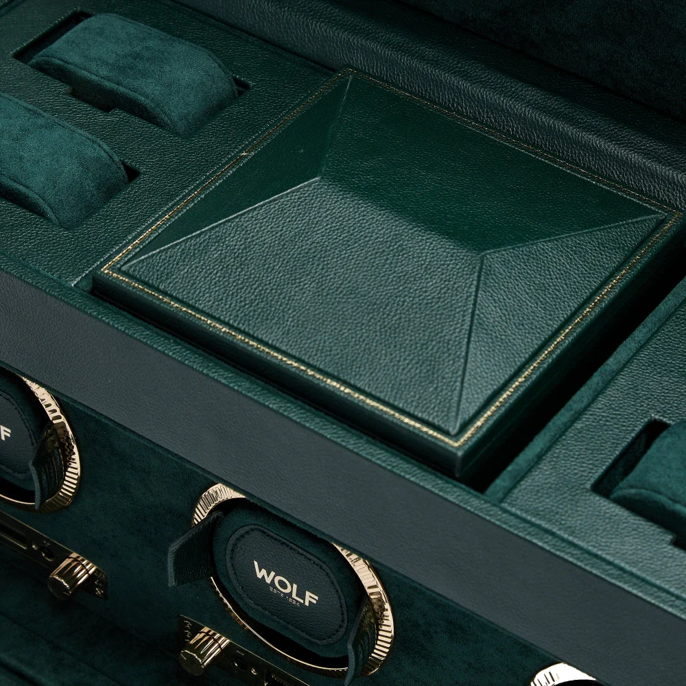 British Racing Triple Watch Winder with Storage - Green - Image 6