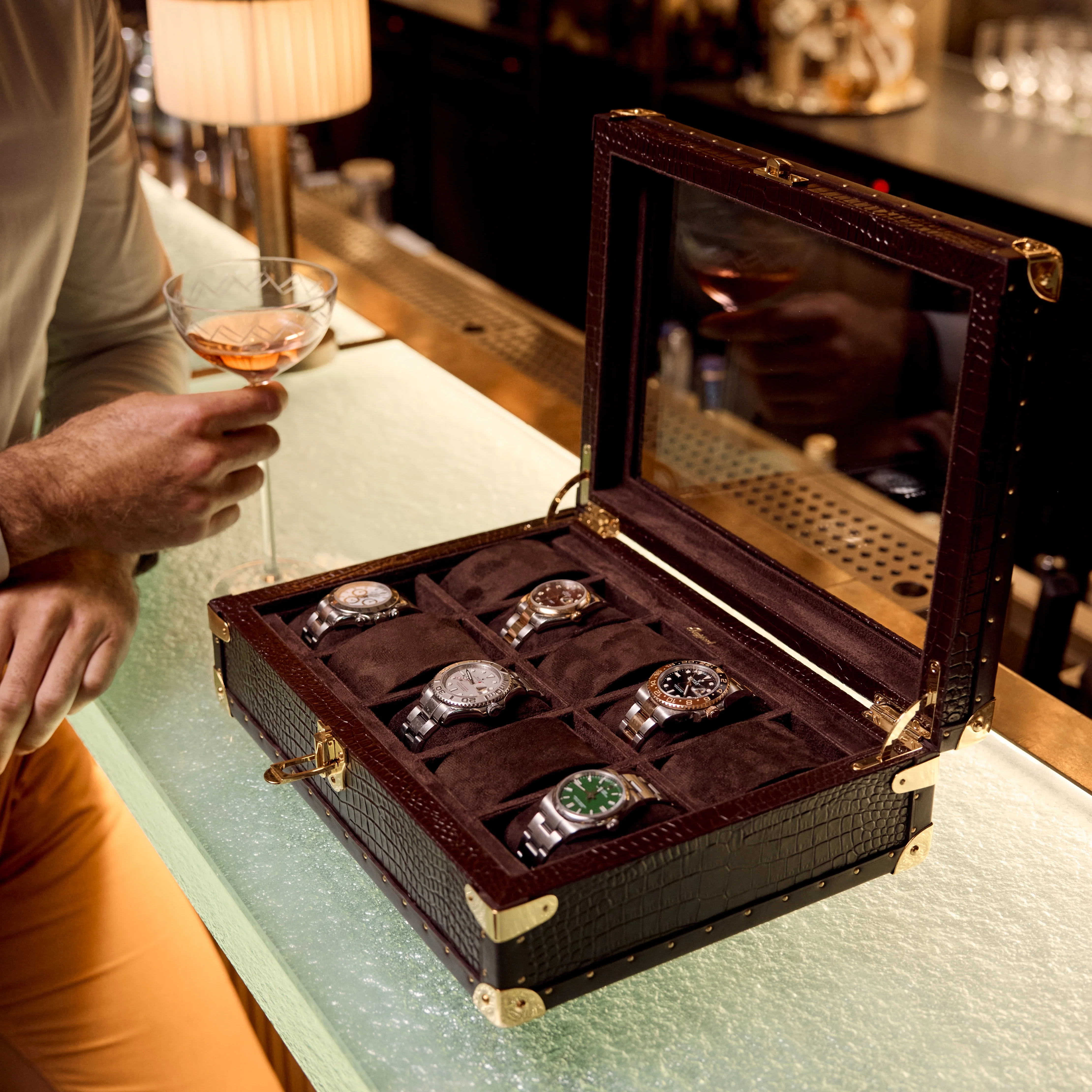 Brompton Optic Ten Watch Box - Brown - Image 2