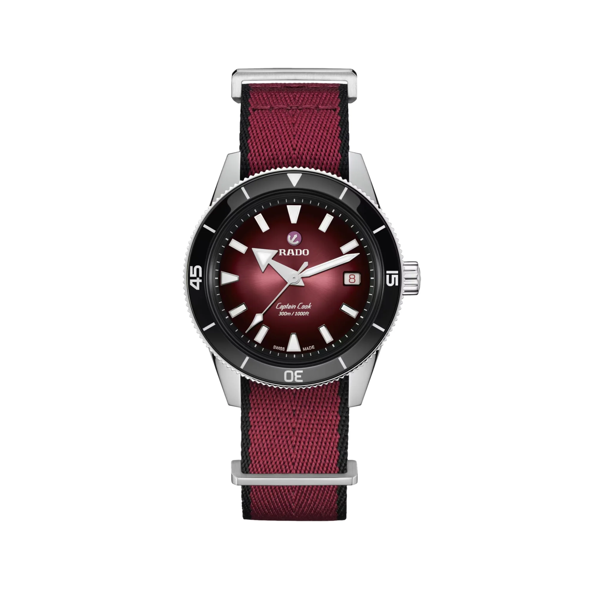 Captain Cook Automatic 39mm - Red on Bracelet w/ Two Extra Straps - Image 6