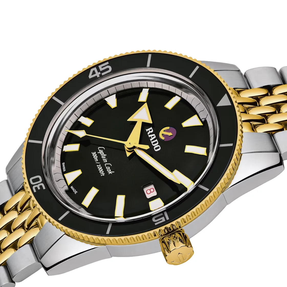 Captain Cook Automatic Two-Tone Yellow Gold 42mm - Black on Bracelet - Image 2