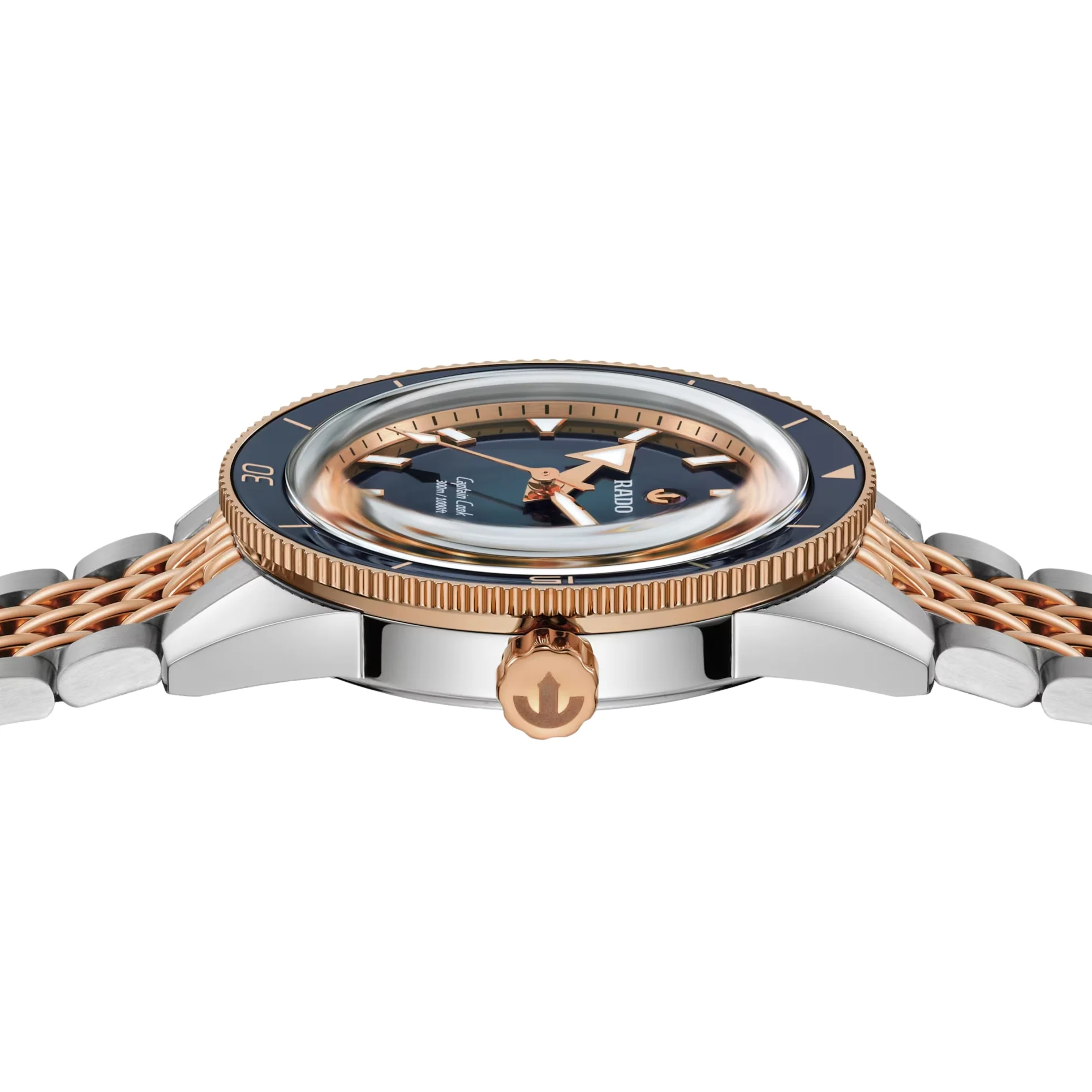Captain Cook Automatic Bi-Color Rose Gold and Steel 39mm - Blue on Bracelet - Image 3