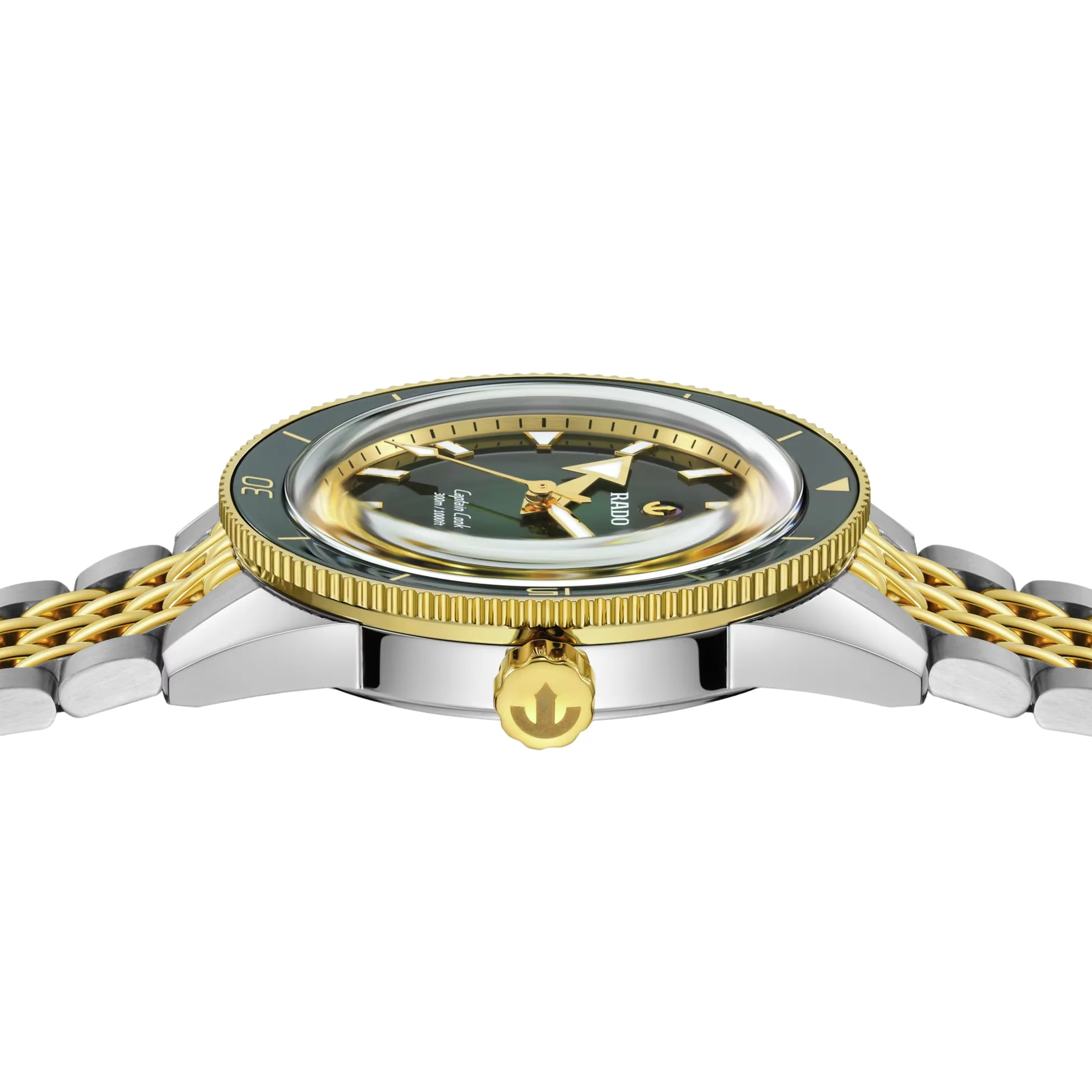 Captain Cook Automatic Bi-Color Yellow Gold and Steel 39mm - Green on Bracelet - Image 3