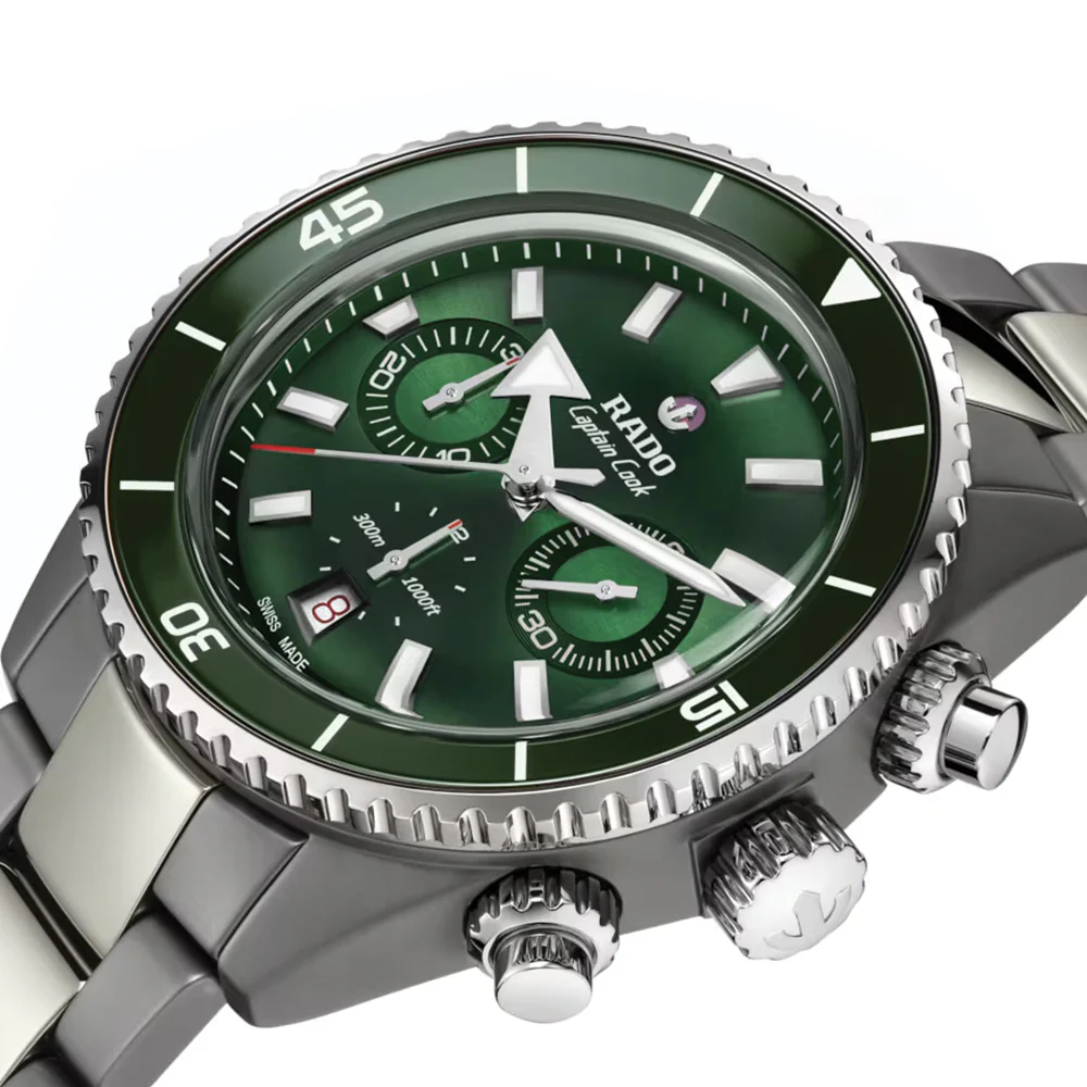 Captain Cook Automatic Chronograph 43mm - Green on Bracelet - Image 3