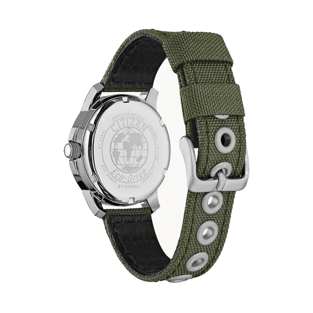 Garrison Eco-Drive 37mm - Black on Green Nylon Strap - Image 3