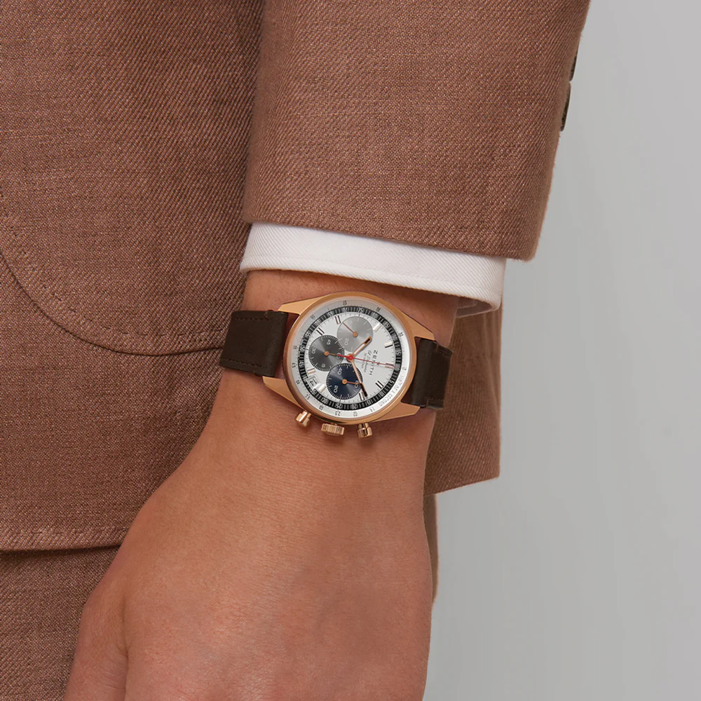 Chronomaster Original 18K Rose Gold 38mm - White on Leather Strap - Image 2