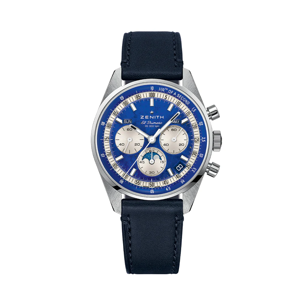 Chronomaster Original Acier Lapis Lazuli 38mm - Blue on Leather Strap and Bracelet