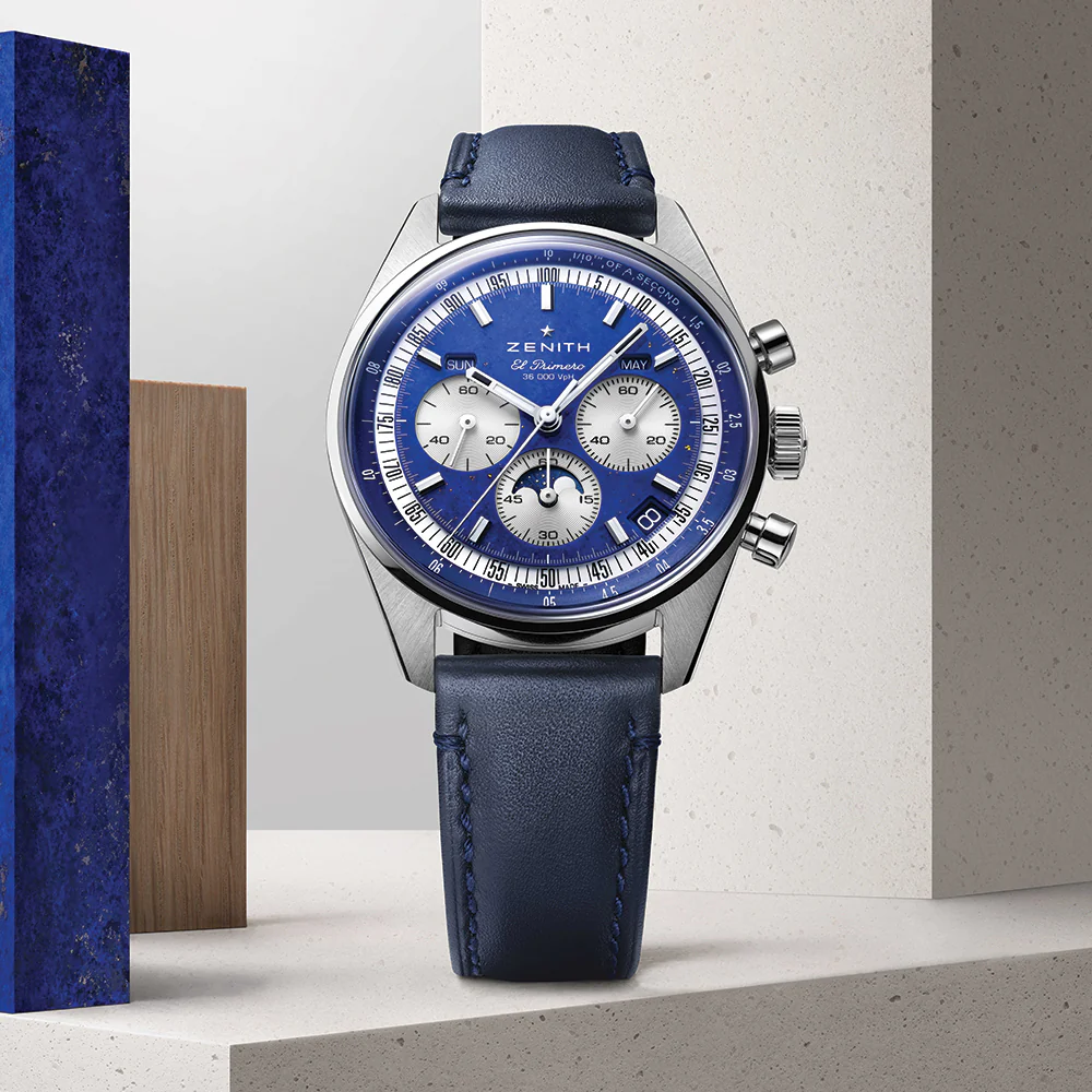 Chronomaster Original Acier Lapis Lazuli 38mm - Blue on Leather Strap and Bracelet - Image 2