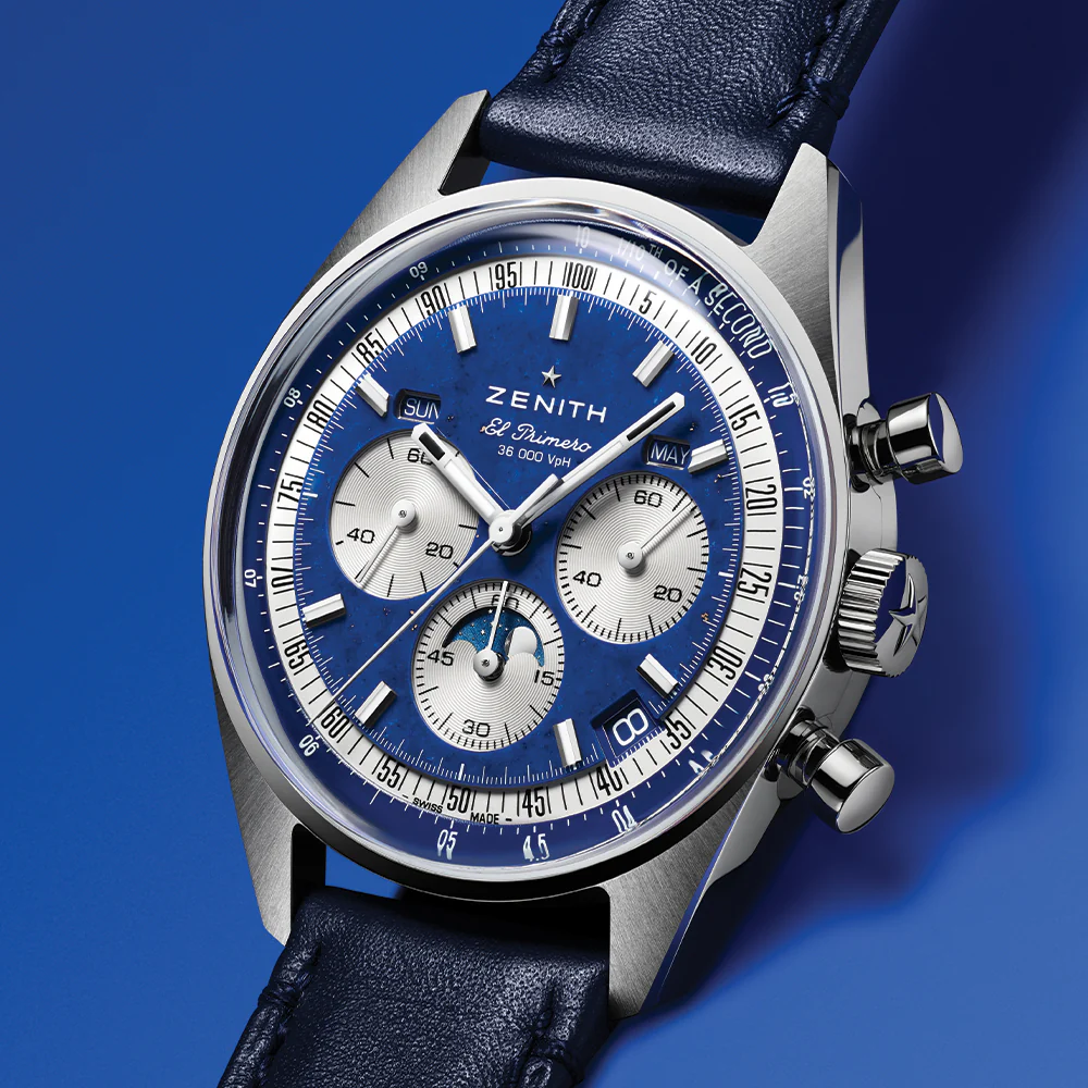 Chronomaster Original Acier Lapis Lazuli 38mm - Blue on Leather Strap and Bracelet - Image 3