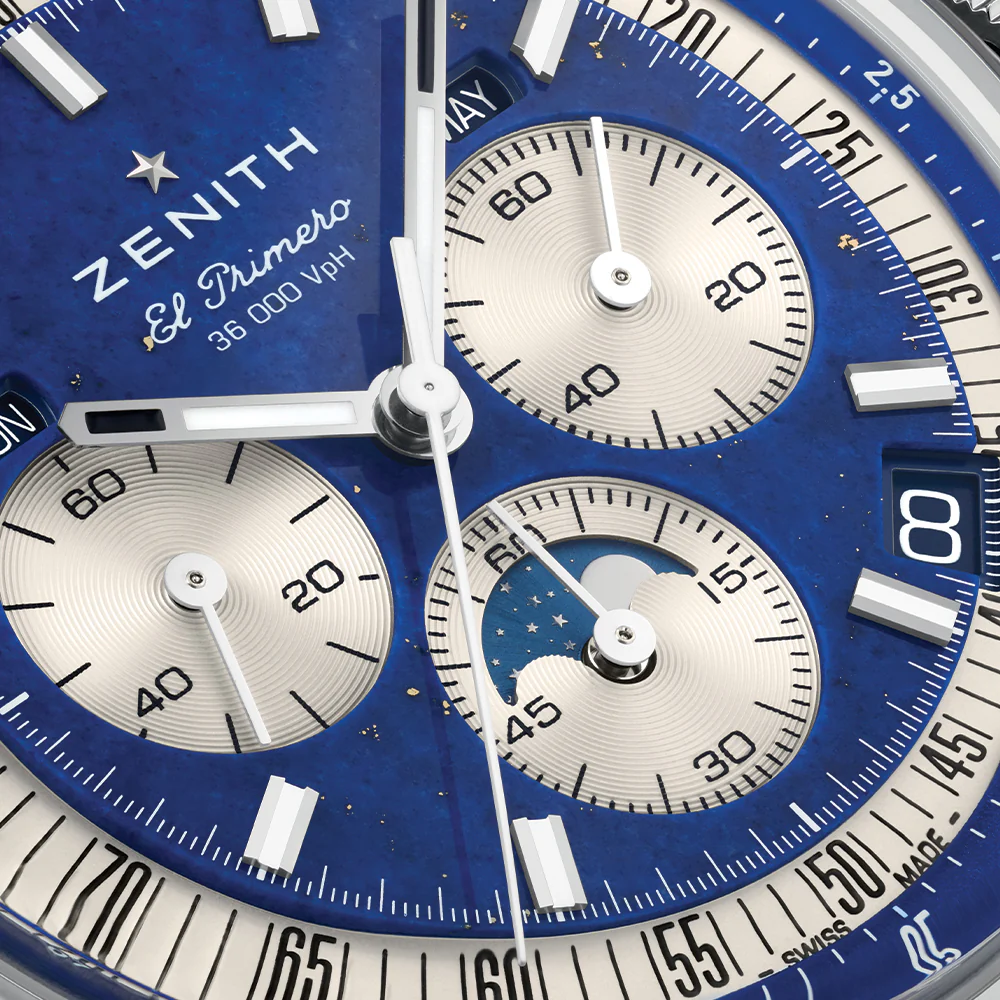 Chronomaster Original Acier Lapis Lazuli 38mm - Blue on Leather Strap and Bracelet - Image 5
