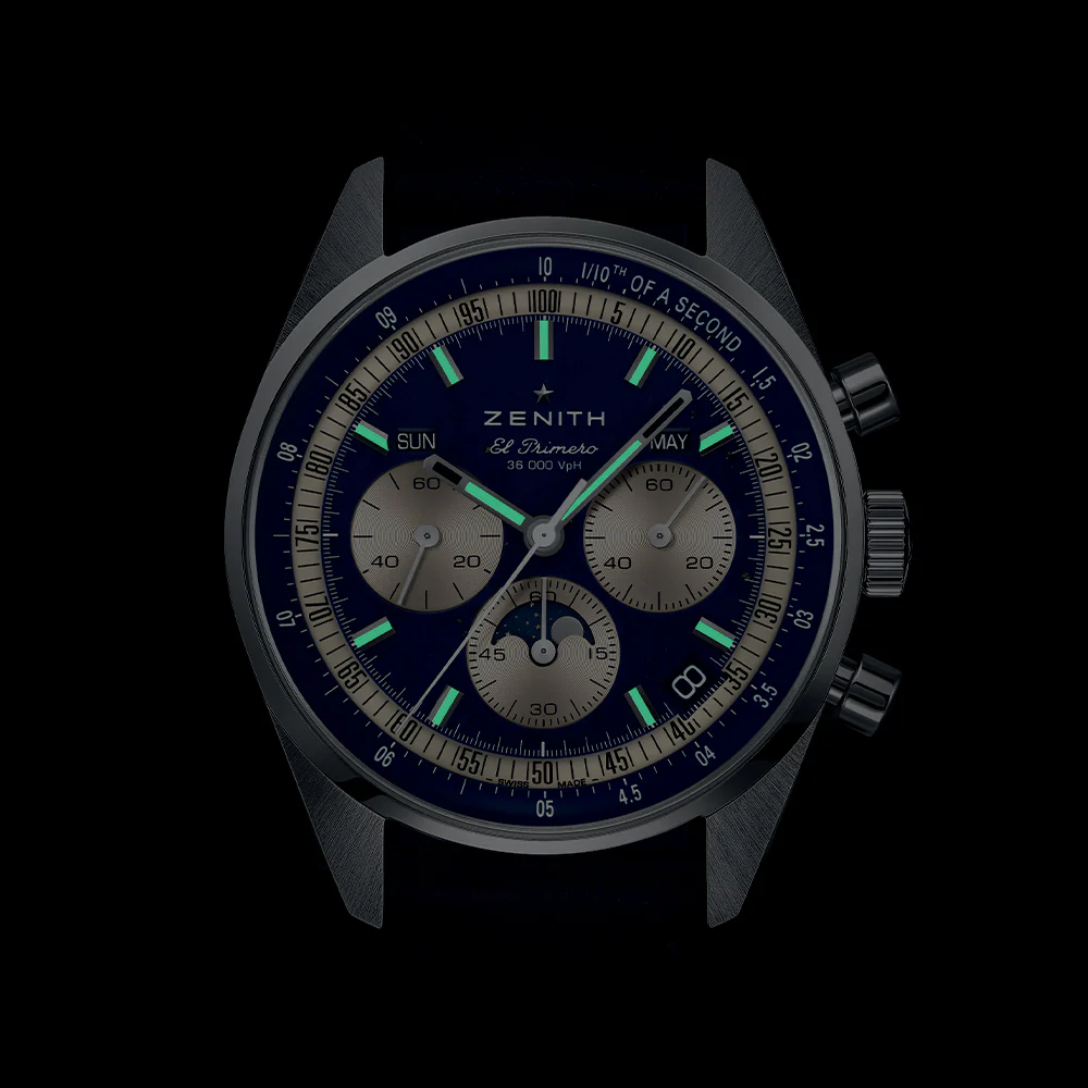 Chronomaster Original Acier Lapis Lazuli 38mm - Blue on Leather Strap and Bracelet - Image 7