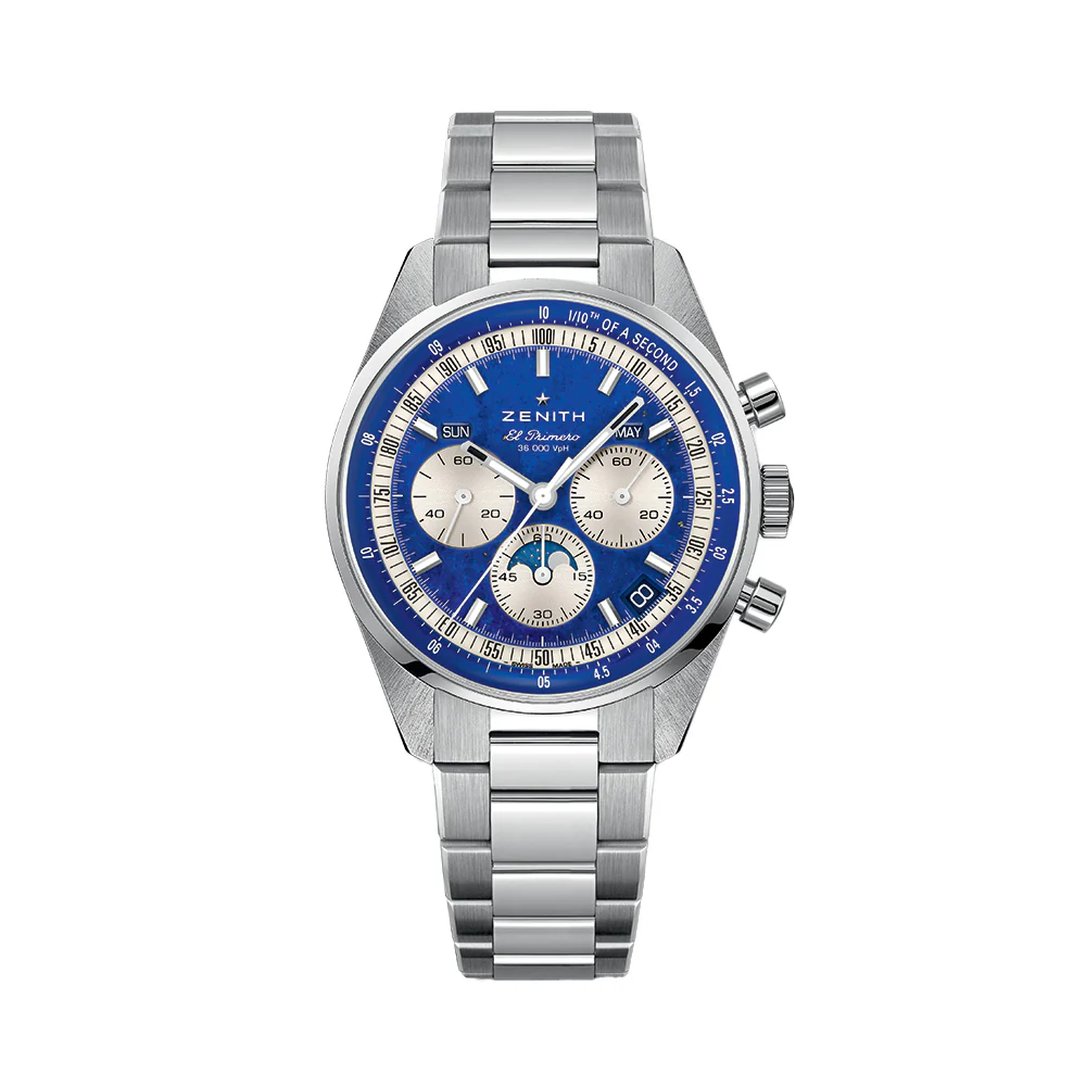 Chronomaster Original Acier Lapis Lazuli 38mm - Blue on Leather Strap and Bracelet - Image 8