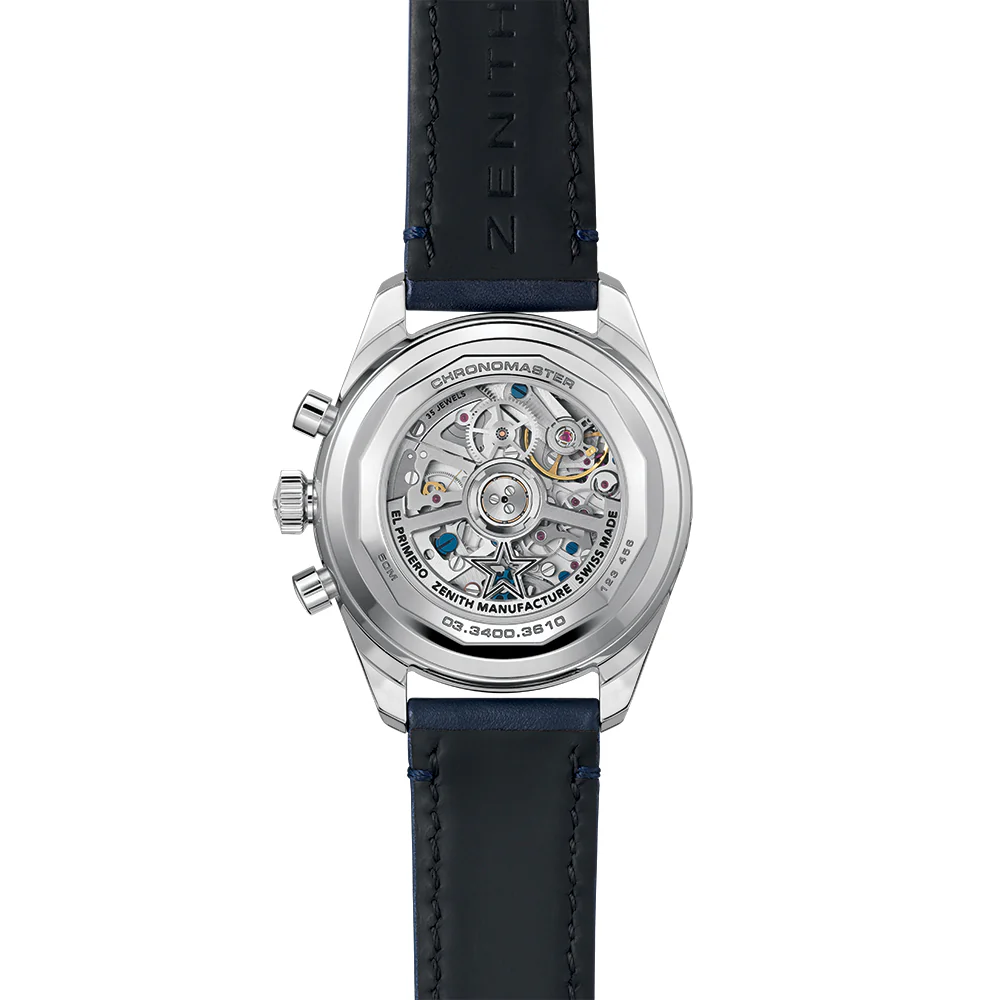 Chronomaster Original Acier Lapis Lazuli 38mm - Blue on Leather Strap and Bracelet - Image 9