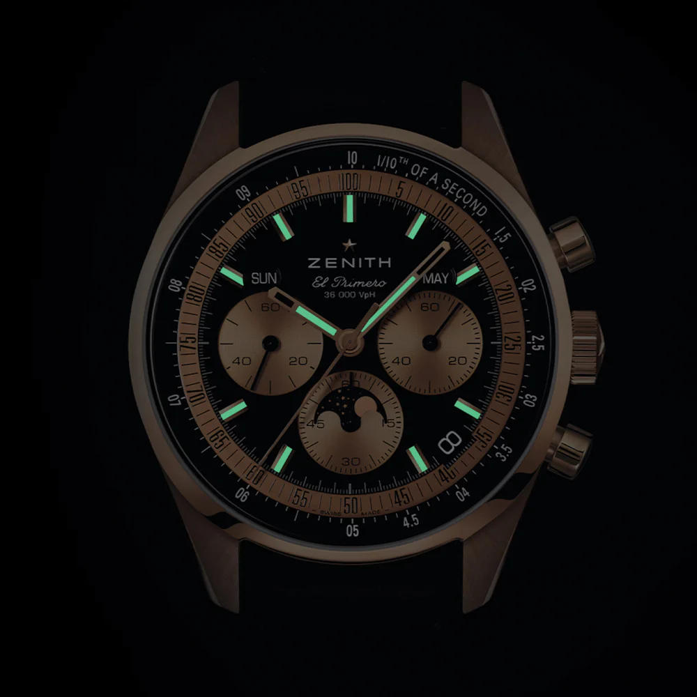 Chronomaster Original Triple Calendar Rose Gold 38mm - Black on Leather Strap - Image 4
