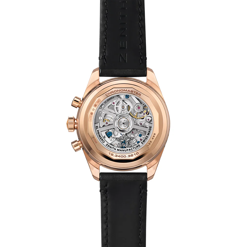 Chronomaster Original Triple Calendar Rose Gold 38mm - Black on Leather Strap - Image 6