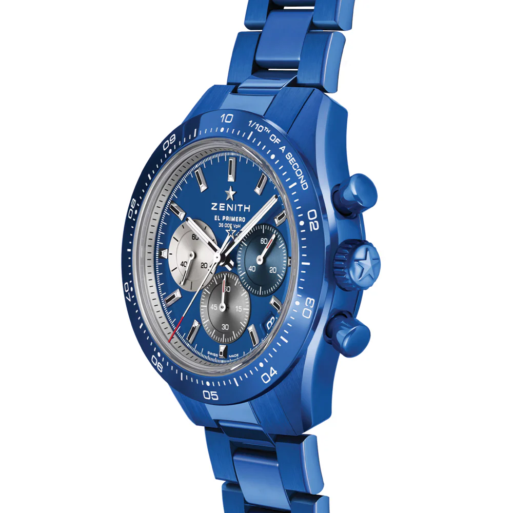 Chronomaster Sport 160th Anniversary Edition Ceramic 41mm - Blue on Bracelet w/ Extra Rubber Strap - Image 2