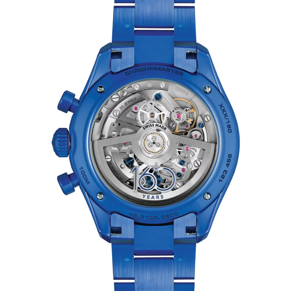 Chronomaster Sport 160th Anniversary Edition Ceramic 41mm - Blue on Bracelet w/ Extra Rubber Strap - Image 7