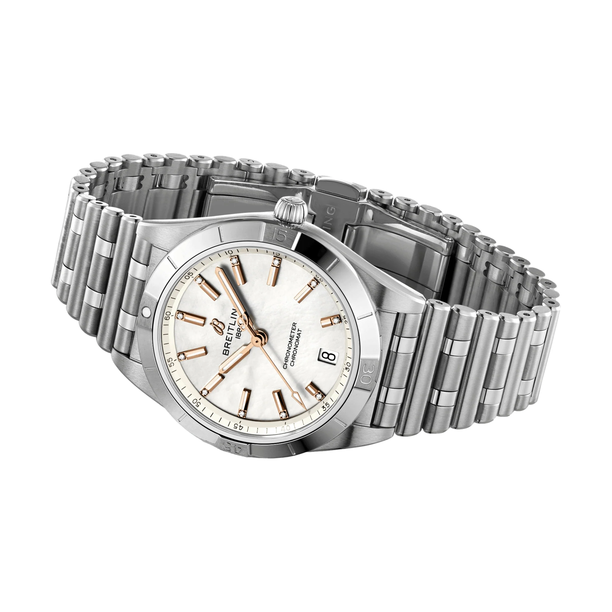Chronomat Automatic 36mm - Mother-of-Pearl with Diamonds on Bracelet - Image 3