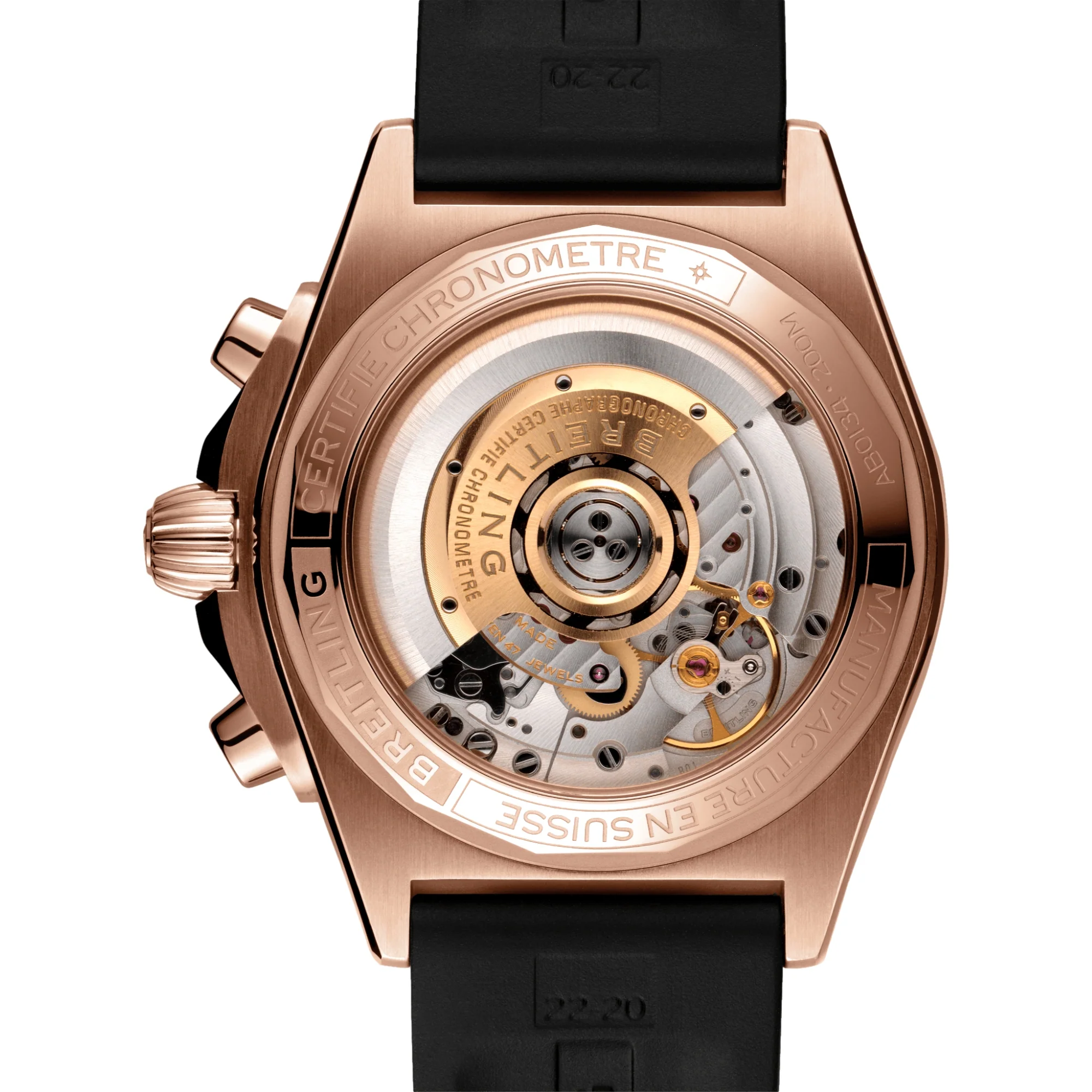 Chronomat B01 18k Red Gold 42mm - Anthracite on Rubber Strap - Image 4