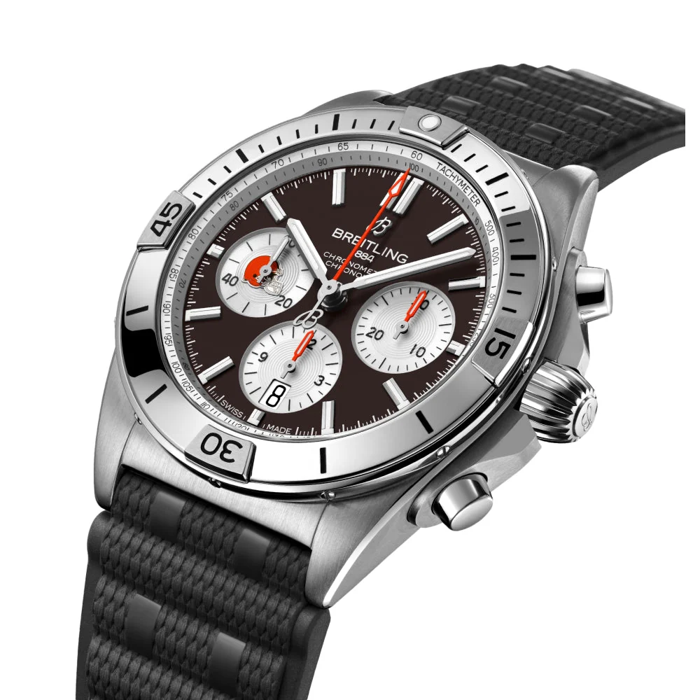 Chronomat B01 NFL Cleveland Browns Limited Edition 42mm - Brown on Rubber Strap - Image 4