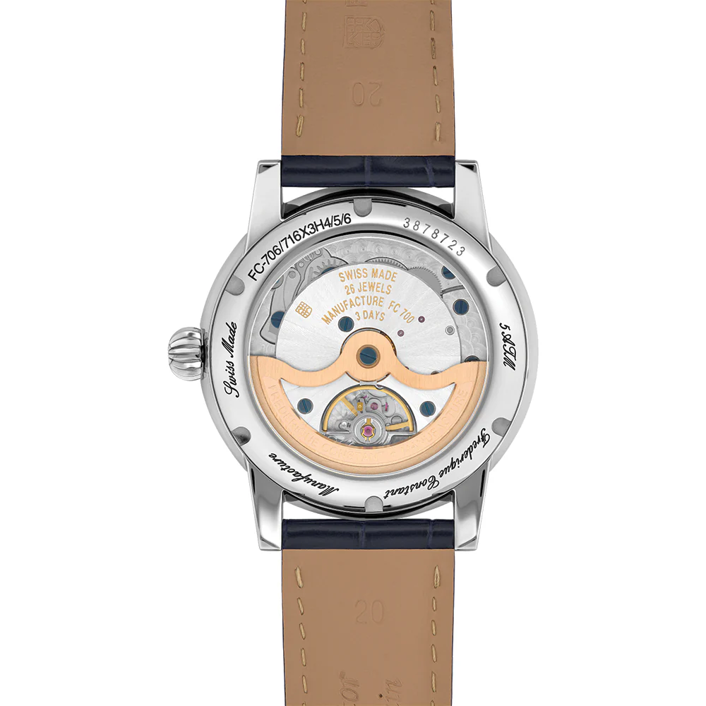 Manufacture Classic Date Automatic 40mm - Silver on Leather Strap - Image 5