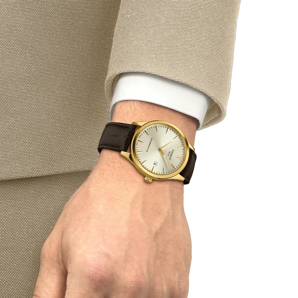 Classic Dream Yellow Gold PVD 40mm - Ivory Gold on Leather Strap - Image 2