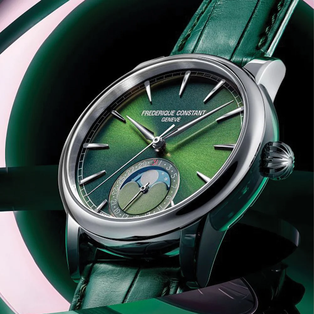 Manufacture Classic Moonphase Date Automatic 40mm - Green on Leather Strap - Image 2