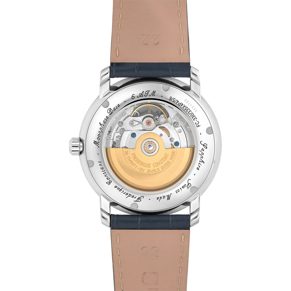 Classics Heart Beat Moonphase Date 40mm - Blue on Leather Strap - Image 3