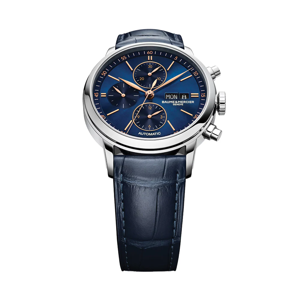Classima 10784 Automatic Chronograph 42mm - Blue on Leather Strap - Image 2