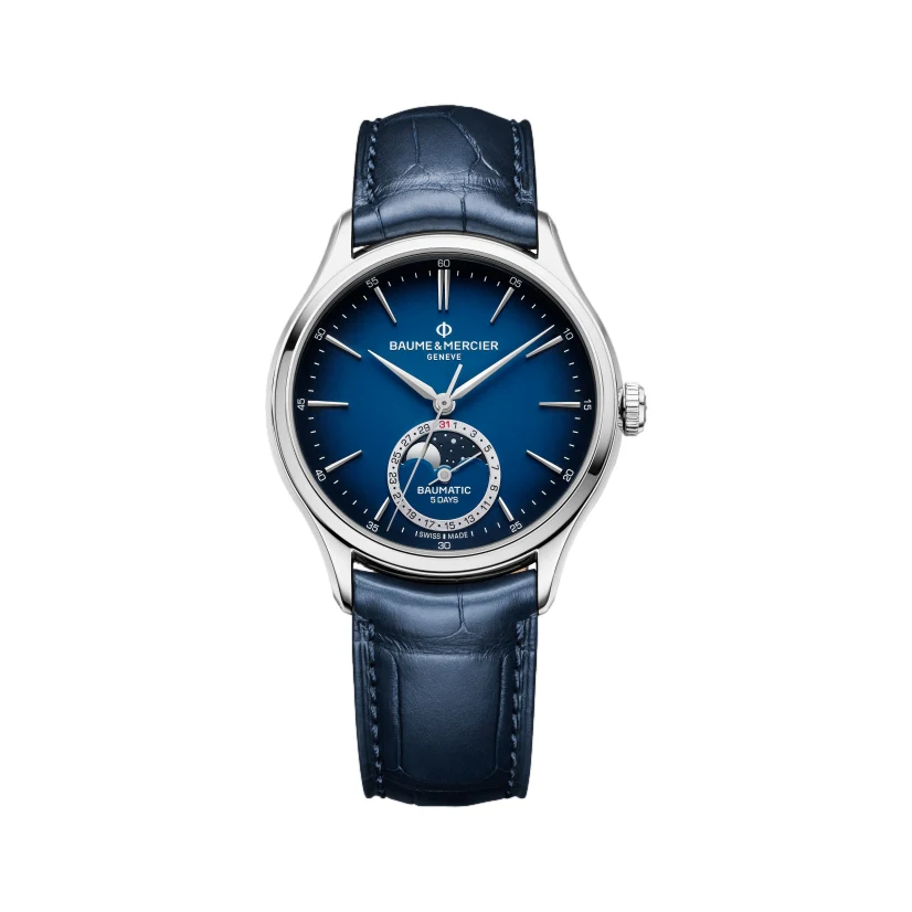 Clifton 10756 Moonphase 39mm - Blue on Leather Strap