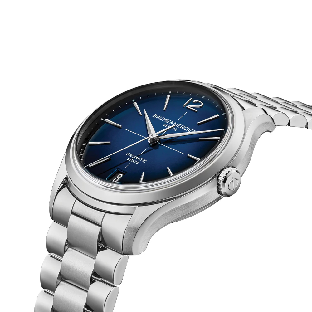 Clifton Round Baumatic 39mm - Blue on Bracelet - Image 2