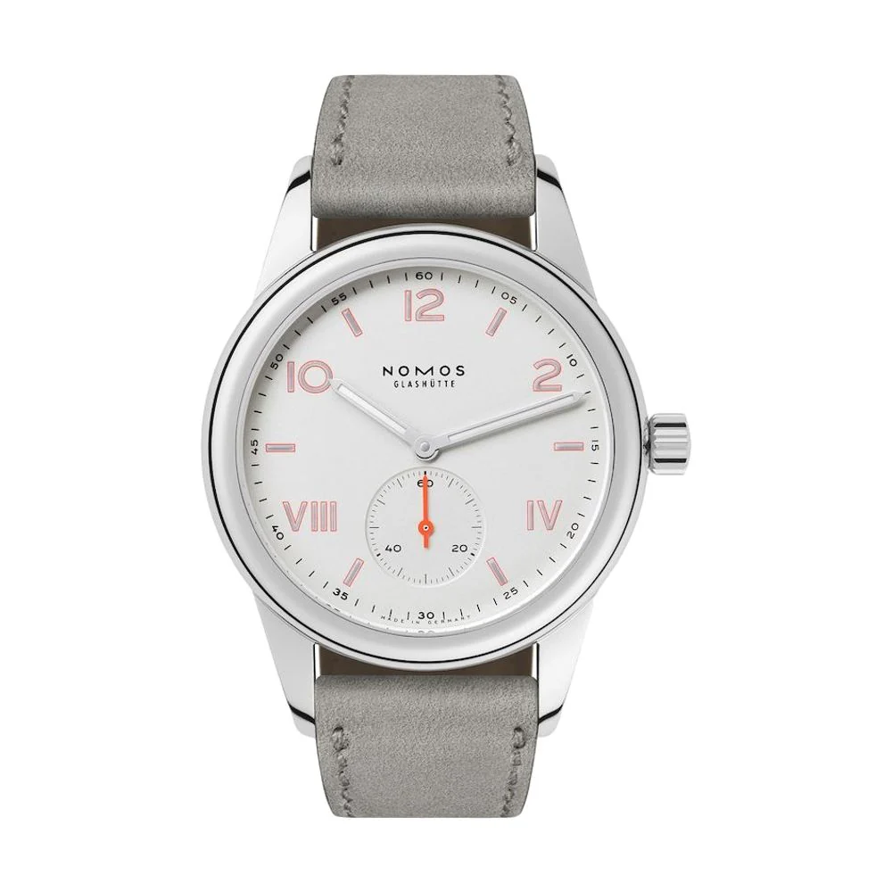 Club Campus 36mm - White Silver-Plated on Leather Strap