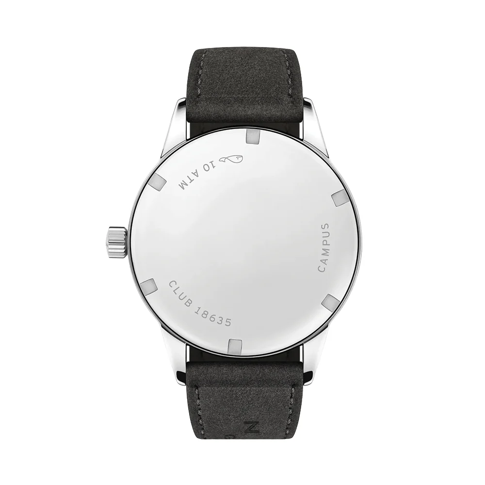 Club Campus Steel Back 36mm - Olive on Leather Strap - Image 6