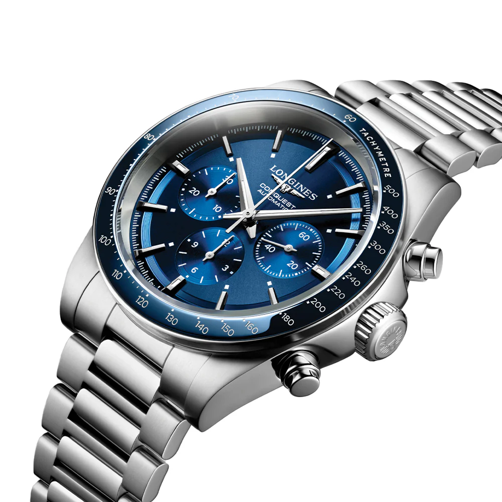 Conquest Automatic Chronograph 42mm - Blue on Bracelet - Image 2