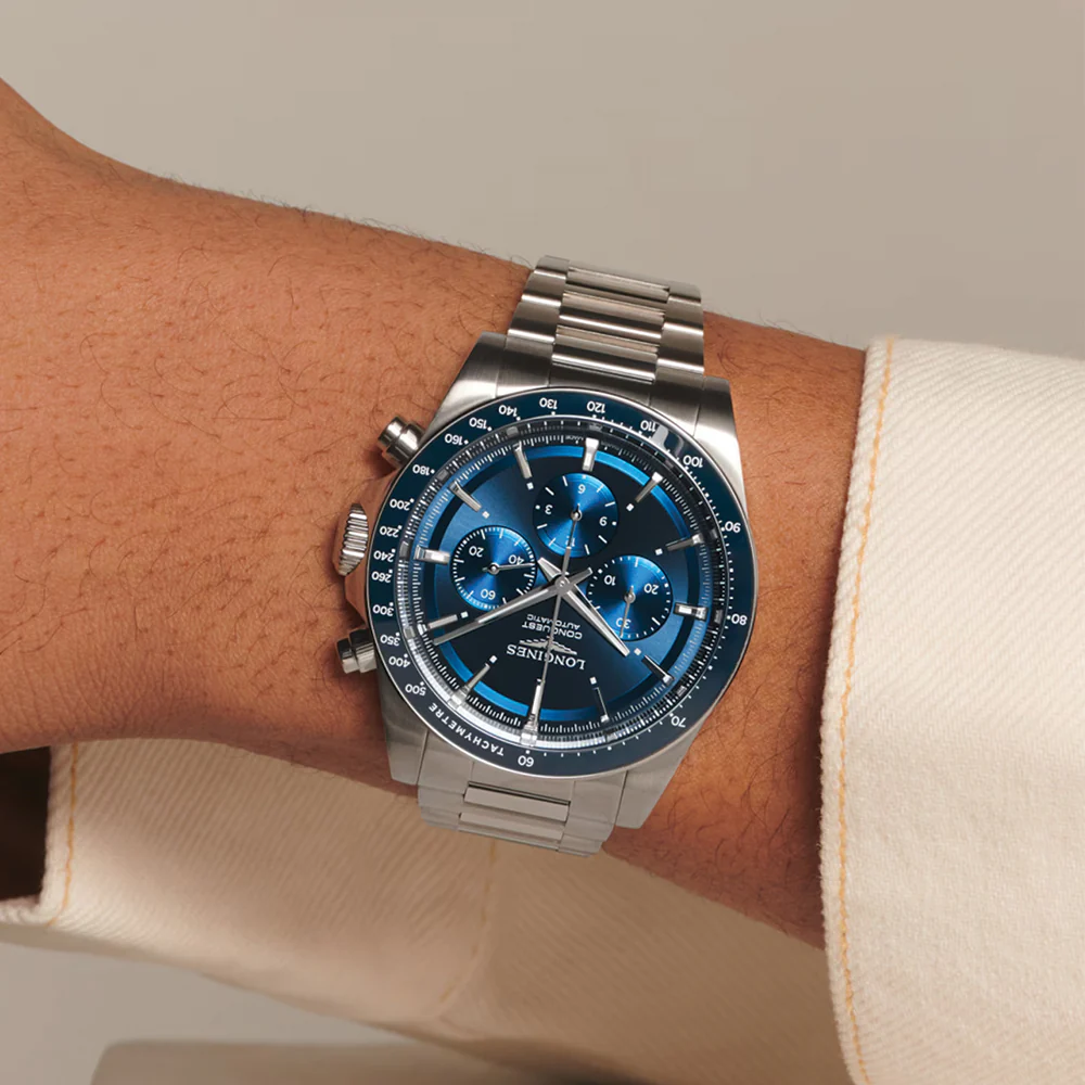 Conquest Automatic Chronograph 42mm - Blue on Bracelet - Image 3