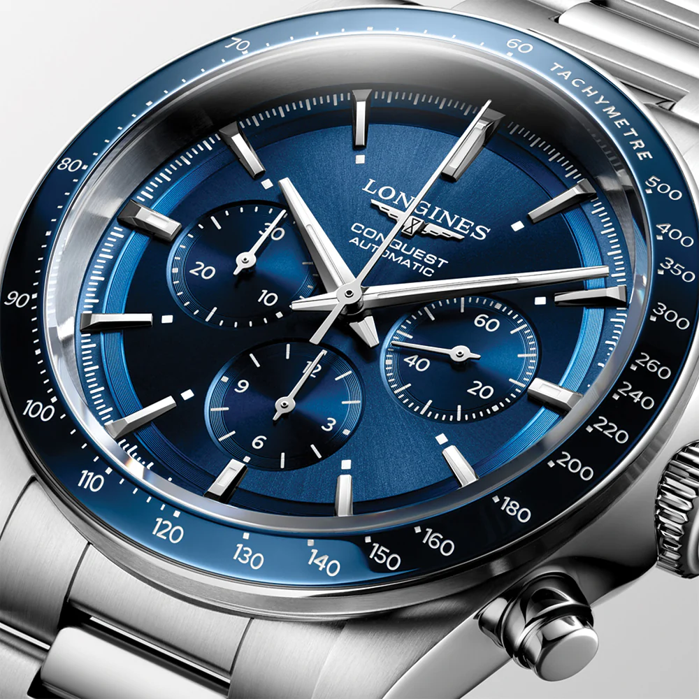 Conquest Automatic Chronograph 42mm - Blue on Bracelet - Image 4