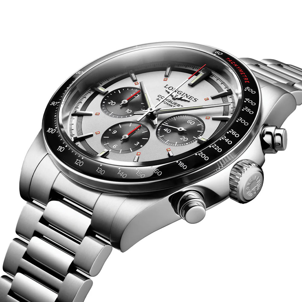 Conquest Automatic Chronograph 42mm - Silver on Bracelet - Image 2
