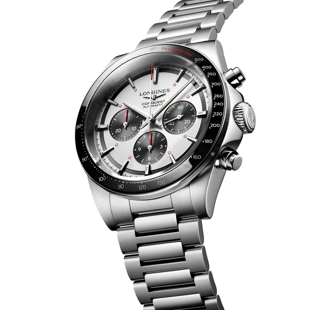 Conquest Automatic Chronograph 42mm - Silver on Bracelet - Image 4