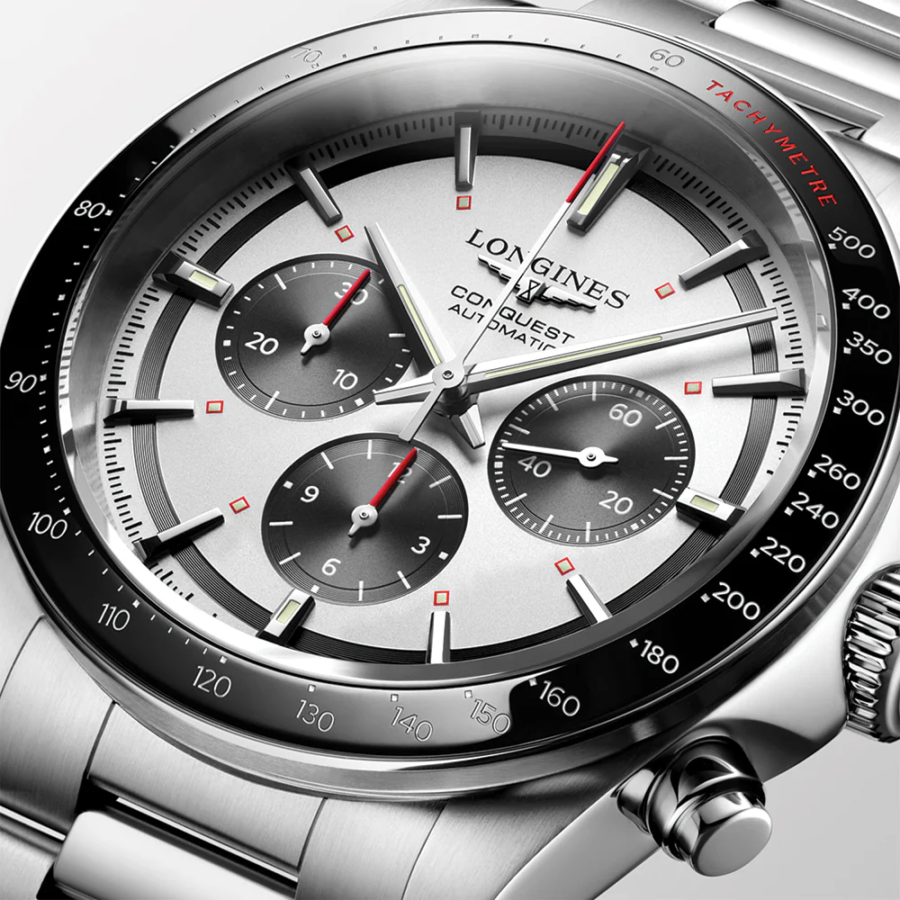 Conquest Automatic Chronograph 42mm - Silver on Bracelet - Image 5