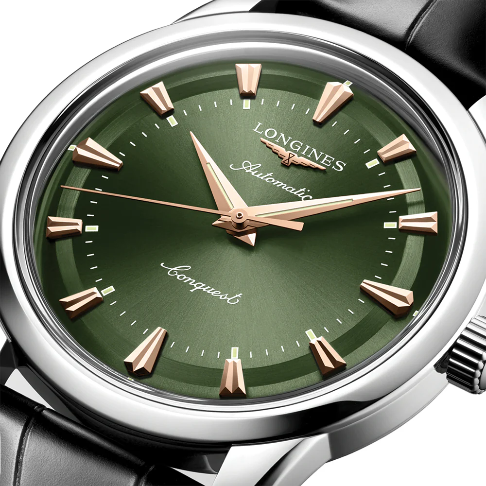 Conquest Heritage 40mm - Green on Leather Strap - Image 3