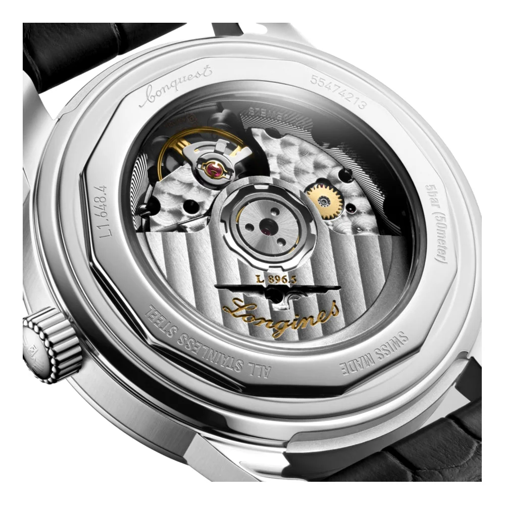 Conquest Heritage Central Power Reserve 38 mm - Champagne on Leather Strap - Image 6