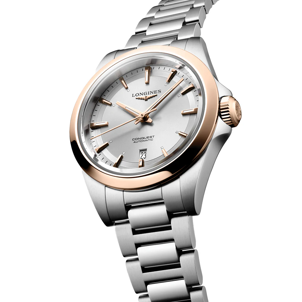 Conquest Pink Gold Bezel 30mm - Silver on Bracelet - Image 2